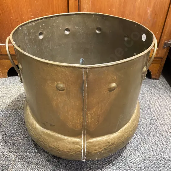 French Arts & Crafts Period Brass Log Basket