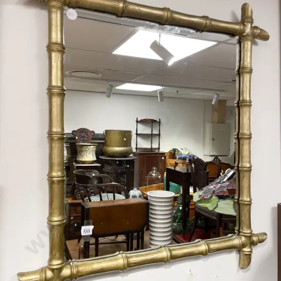 Wall Mirror With Faux Bamboo Frame
