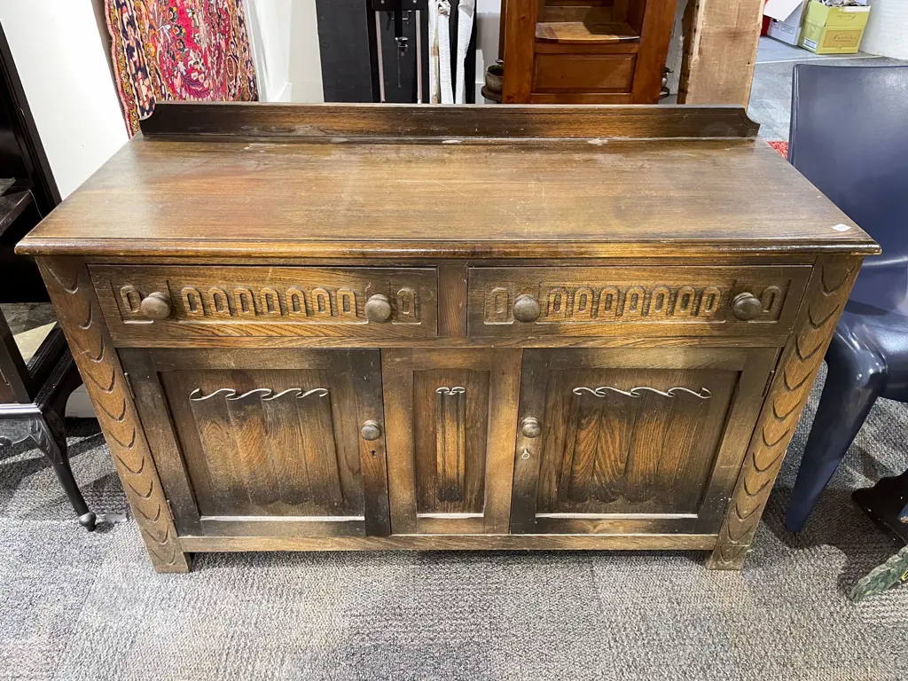 Carved Oak Sideboard Image 1++