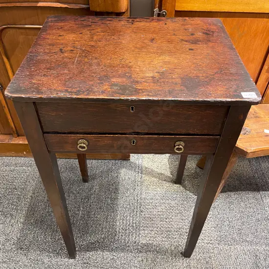 Late Georgian Oak Country Sewing Table