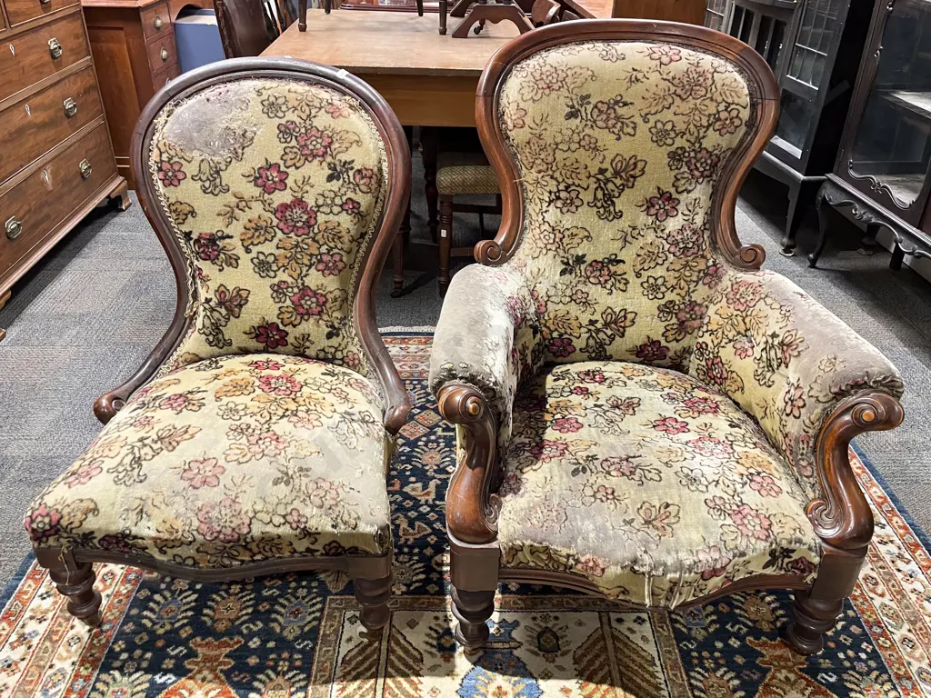 Victorian Grandmother & Grandfather Chairs (a/f) Image 1++