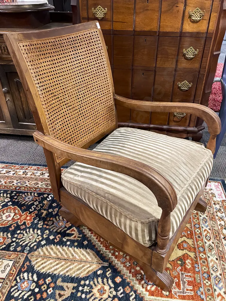 Cane Back Open Arm Rocking Chair Image 1++
