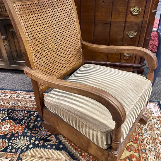 Cane Back Open Arm Rocking Chair