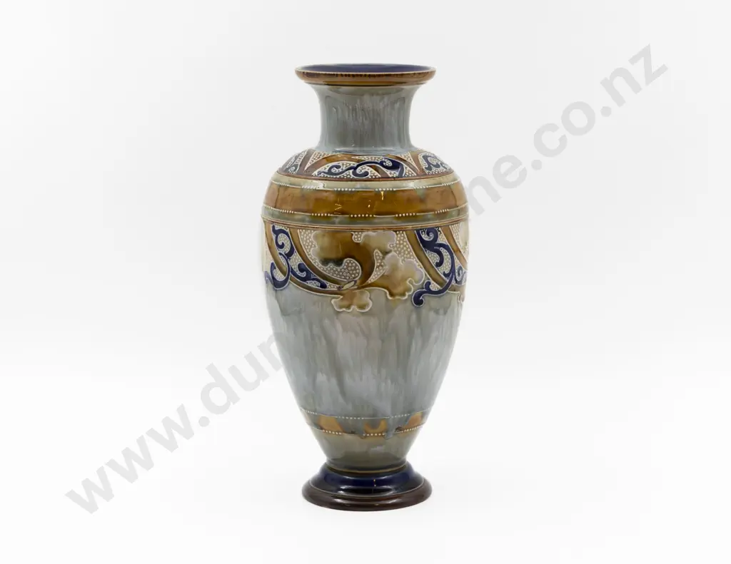 C1898 Doulton Lambeth Mantel Vase Pottered by Mark V. Marshall 31cm H Image 1++