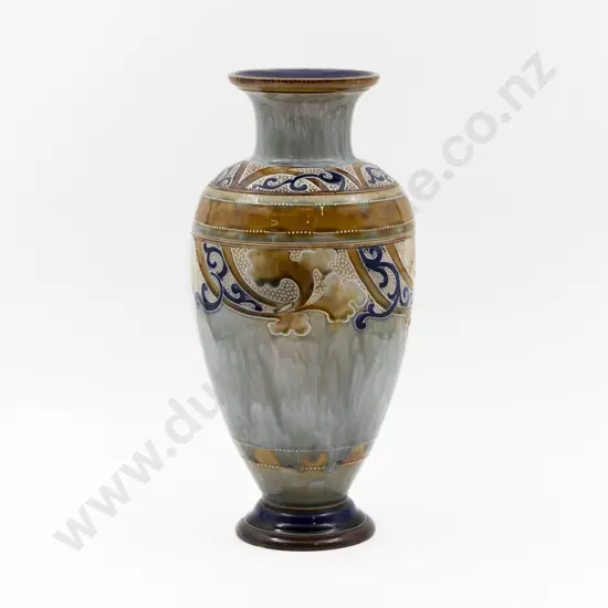 C1898 Doulton Lambeth Mantel Vase Pottered by Mark V. Marshall 31cm H
