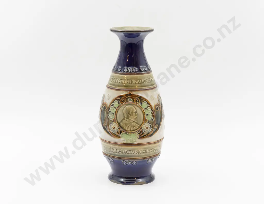RD Stoneware Edward VII & Queen Alexandra Coronation Commemorative Vase 28.5cm Image 1++