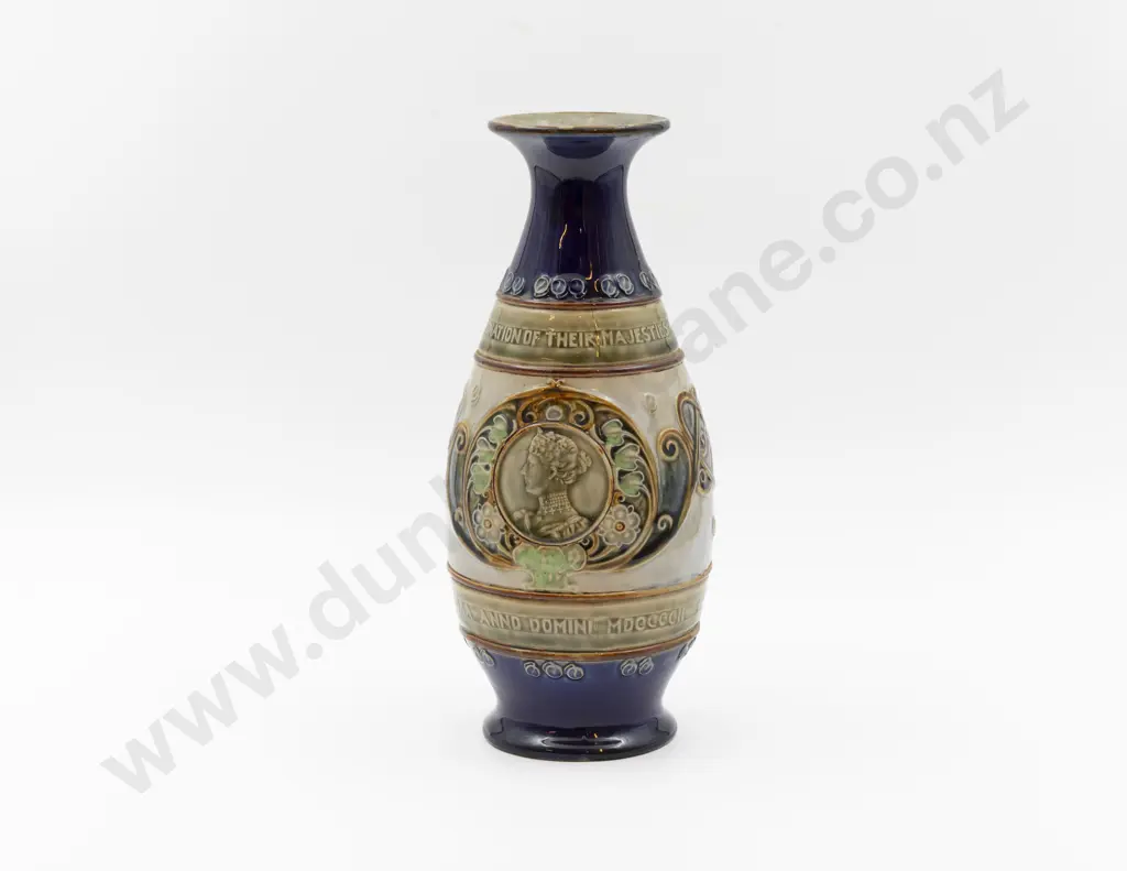 RD Stoneware Edward VII & Queen Alexandra Coronation Commemorative Vase 28.5cm Image 1++