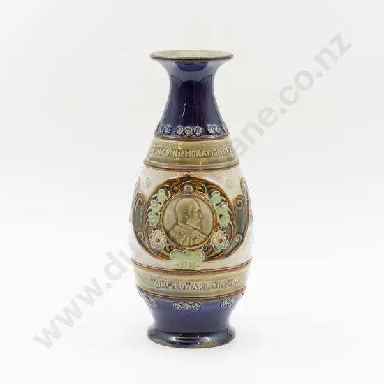 RD Stoneware Edward VII & Queen Alexandra Coronation Commemorative Vase 28.5cm