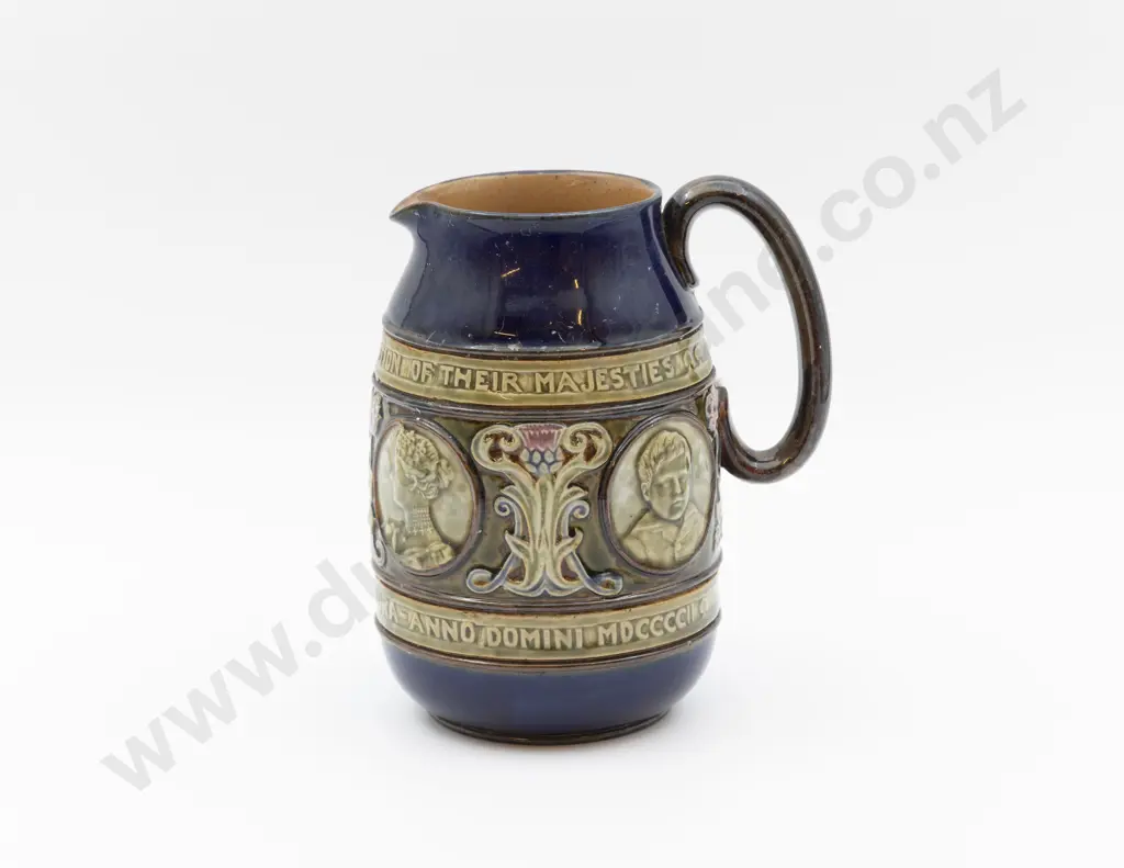 RD Stoneware Edward VII & Queen Alexandra Coronation Commemorative Jug 18.5cm Image 1++