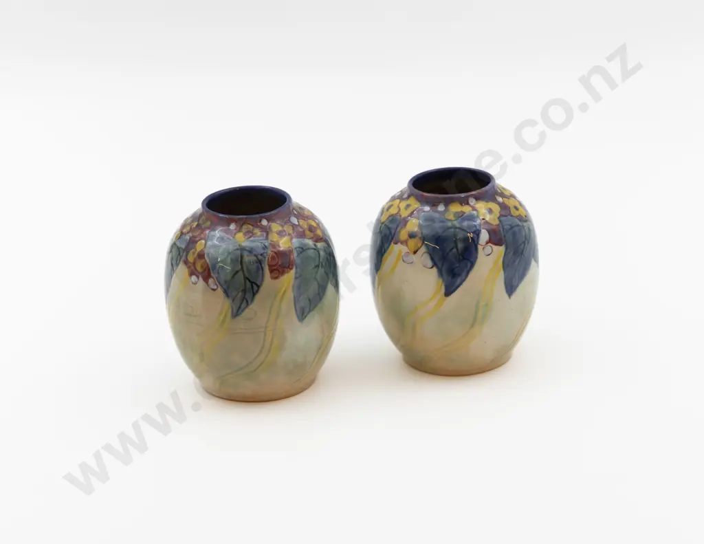 Two RD Brangwyn Ware Handpainted Posy Pots 10.5cm H Image 1++