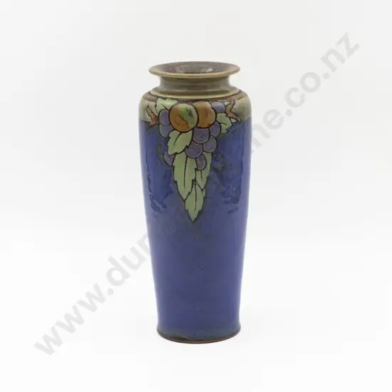 C1925 Doulton Lambeth Handpainted Mantel Vase 25.5cm H