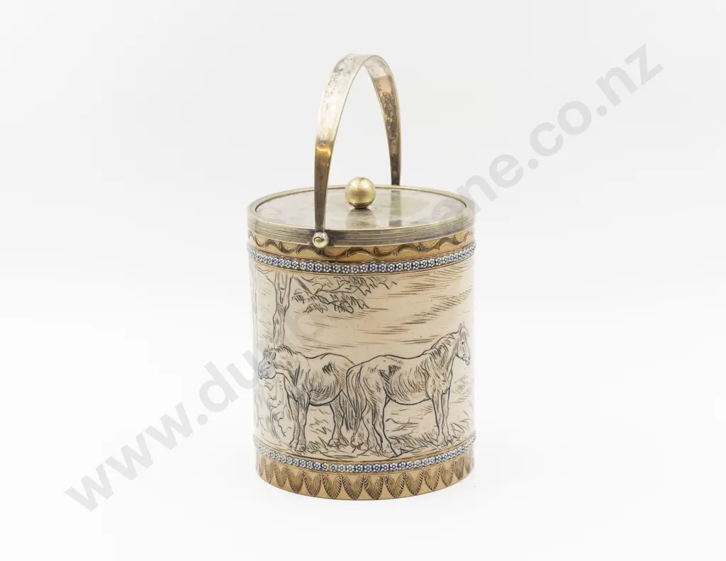 Dated 1883 Doulton Lambeth Stoneware Hannah Barlow Biscuit Barrel Image 1++