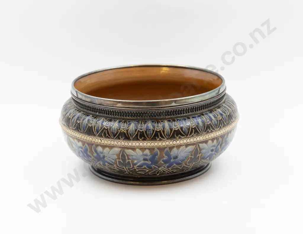 Dated 1881 Doulton Lambeth Frank H. Butler Table Bowl Image 1++