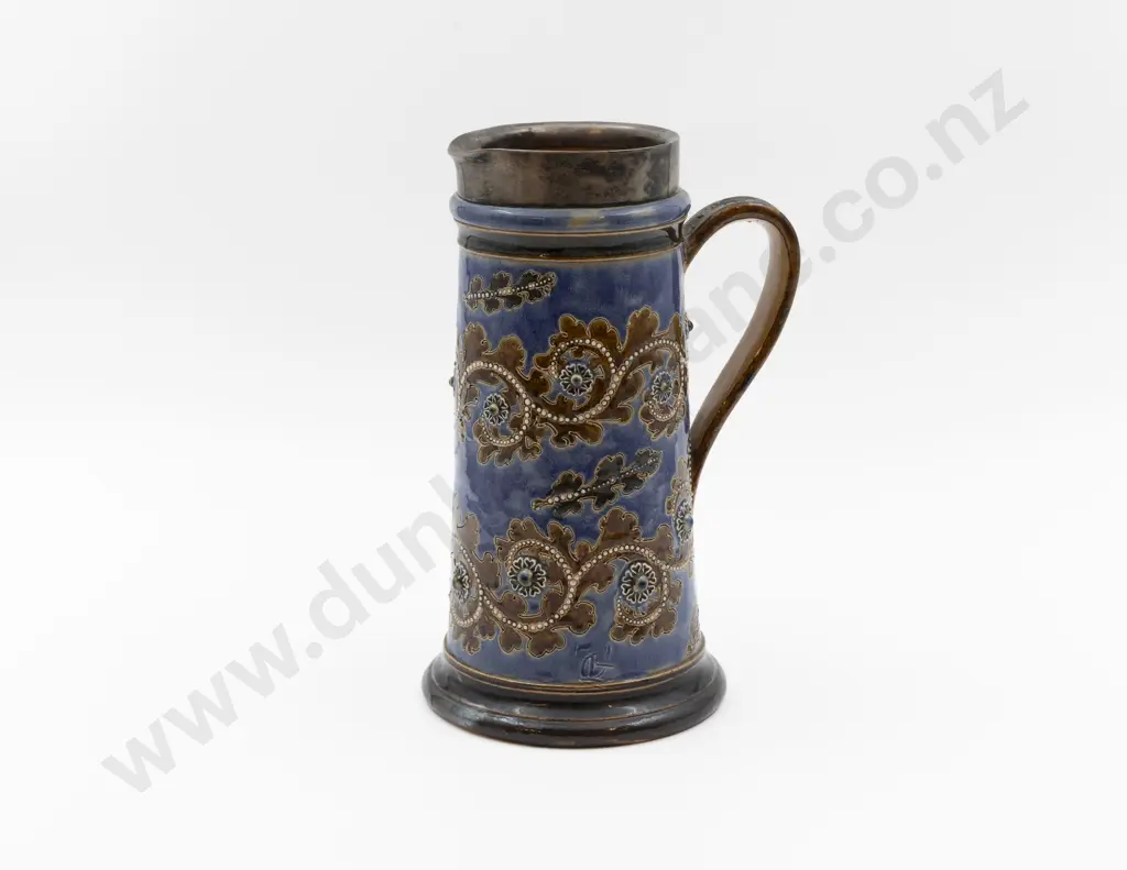 Dated 1877 Doulton Lambeth George Tinworth Lemonade Jug and Two Matching Tumblers Image 1++