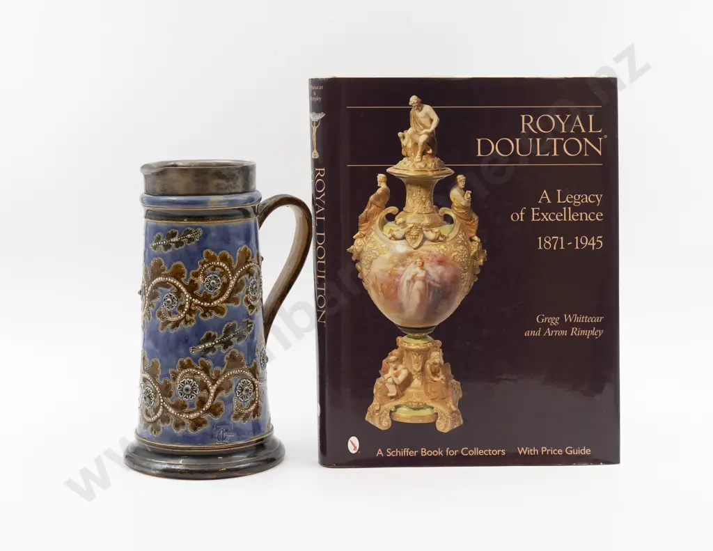 Dated 1877 Doulton Lambeth George Tinworth Lemonade Jug and Two Matching Tumblers Image 1++