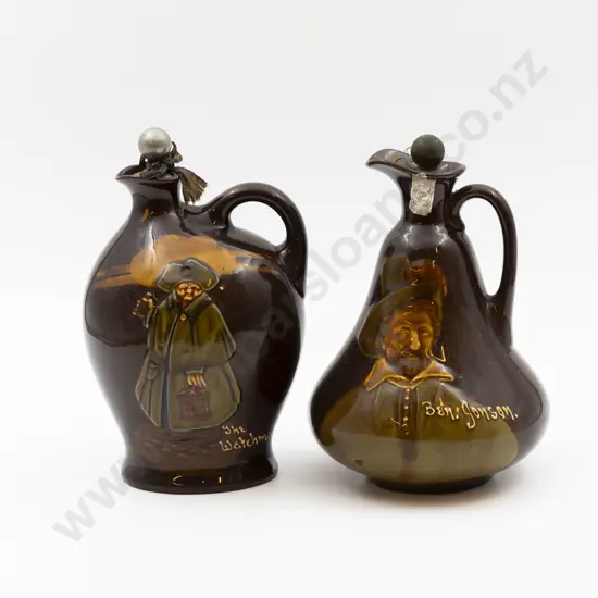 Two RD Kingsware Dewar's Whisky Decanters "The Night Watchman" & "Ben Jonson"