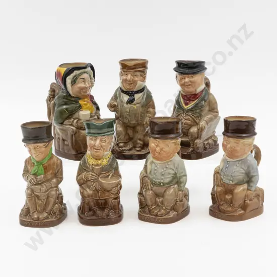 Seven RD Dickens Ware Character Small Toby Jugs 11cm H