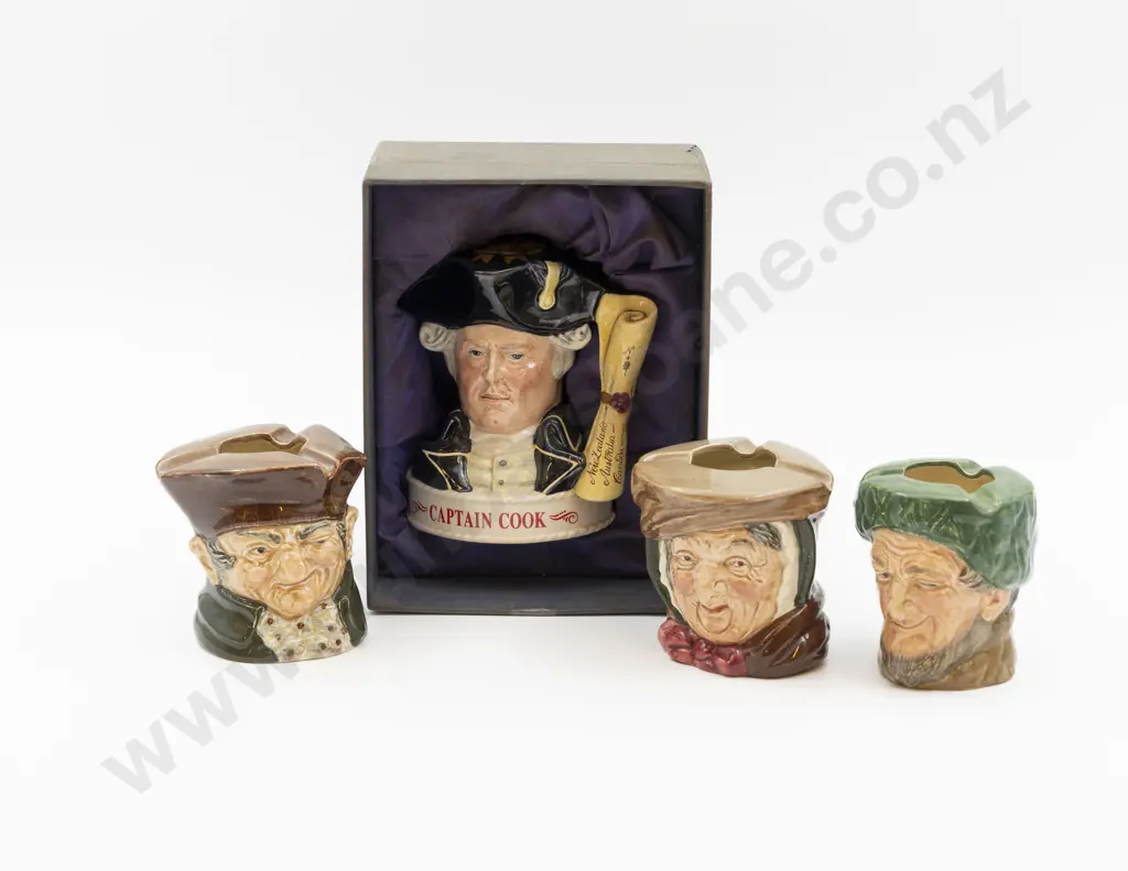 RD Captain Cook Character & Three Dickens Character Ash Stands Image 1++