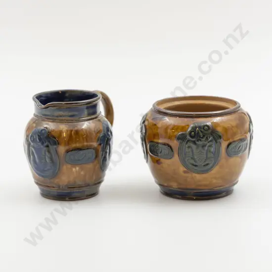 Royal Doulton "Kia Ora" Ware Jug & Sugar Bowl