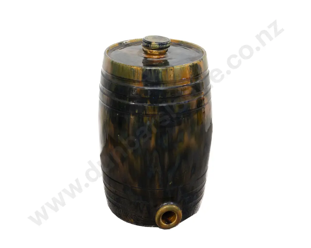 Peter Hutson & Co Glazed Stoneware Whisky Barrel 42.5cm H Image 1++