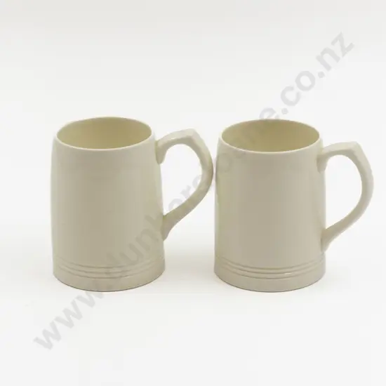 Two Keith Murray for Wedgwood Glazed Mugs 9.5cm H