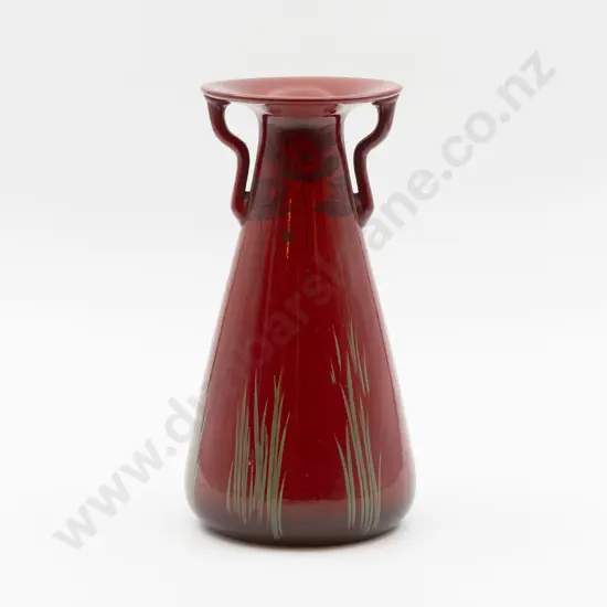 Shelley Art Deco 'Flamboyant' Pattern Trumpet Specimen Vase 23cm Dia