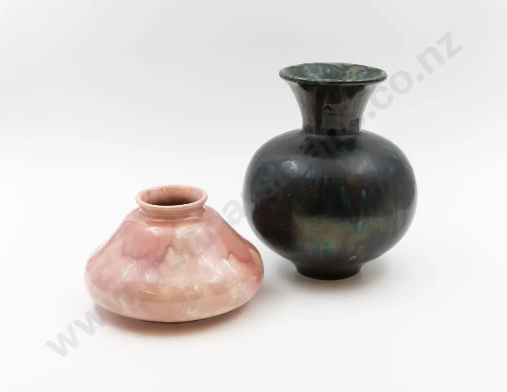 Minton Hollins 'Astra Ware' Vase Together with Unmarked Vase 11.5cm & 22cm H Image 1++