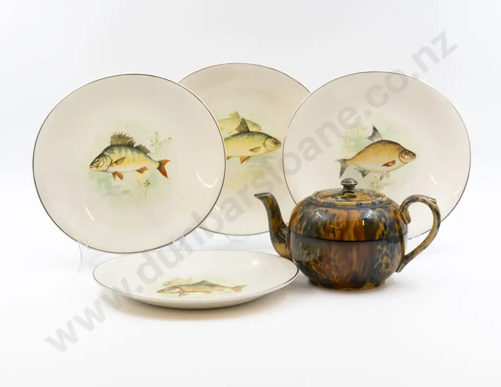 C1930's Staffordshire Pottery Dribble Glaze Teapot Impressed England Image 1++