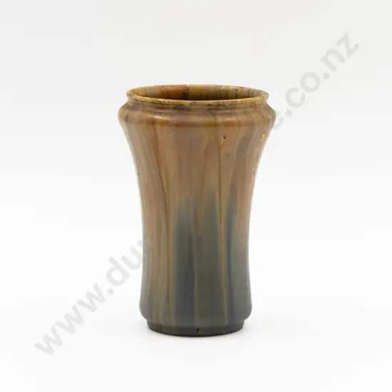 British Art Deco Ricardia Ware (Tile Company) Dribble Glaze Vase 15.5cm H (Interior Foot Chip)