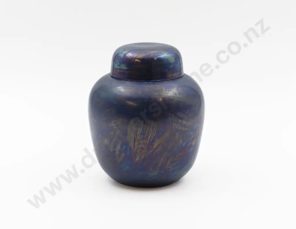 Ruskin Irridescent Lustre Blue Ginger Jar 18cm H Image 1++