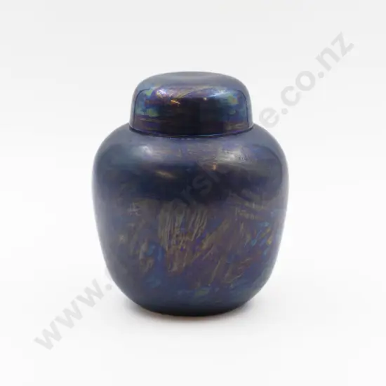 Ruskin Irridescent Lustre Blue Ginger Jar 18cm H