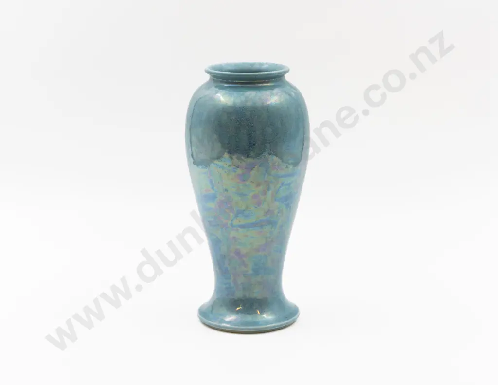 Ruskin Iridescent Lustre Turquoise Glazed Vase 22.5cm H Image 1++