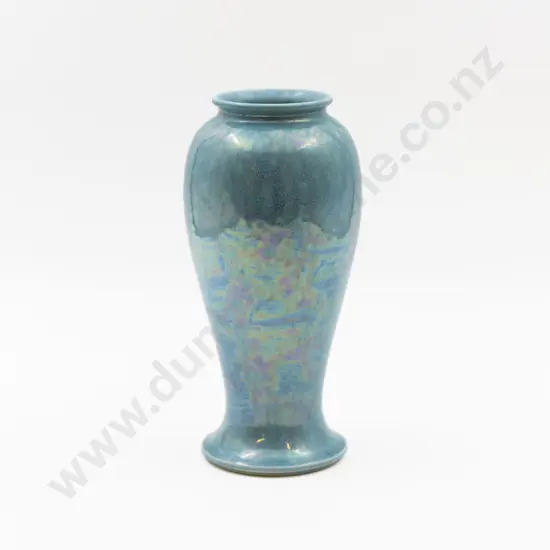 Ruskin Iridescent Lustre Turquoise Glazed Vase 22.5cm H