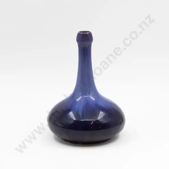 Ashby Guild Blue Brushed Earthenware Bottle Vase 28cm H