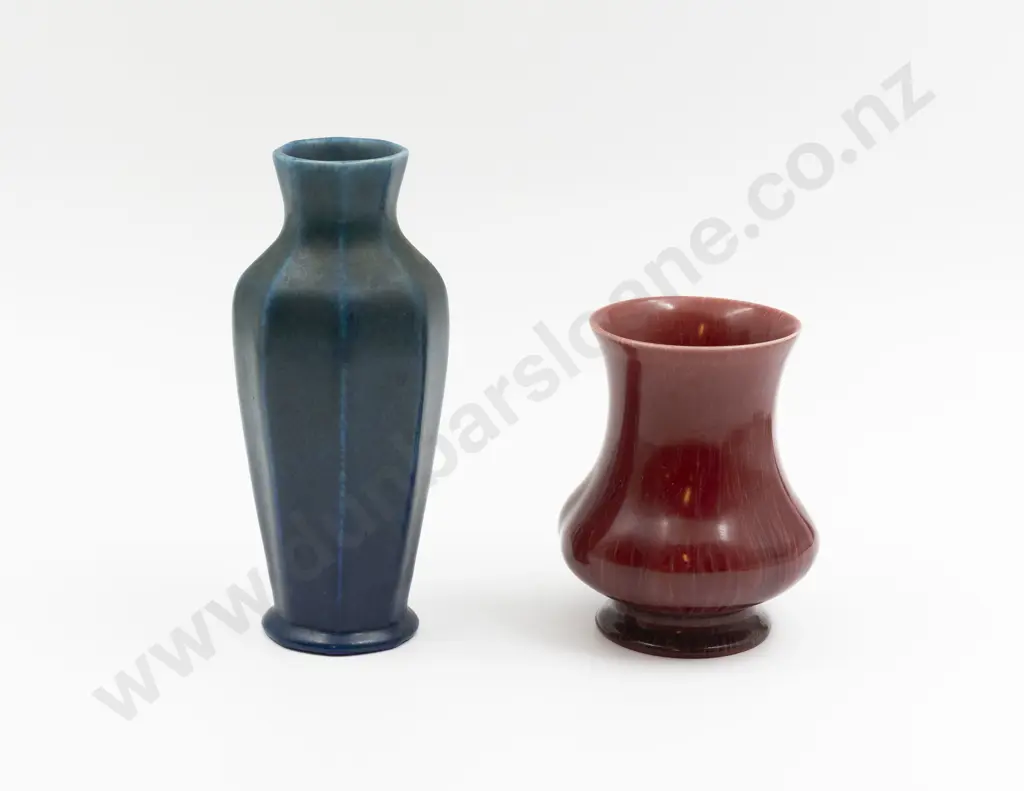 Two Royal Lancastrian Matt Glaze Vases 20cm & 13cm H Image 1++