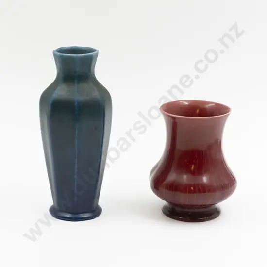 Two Royal Lancastrian Matt Glaze Vases 20cm & 13cm H