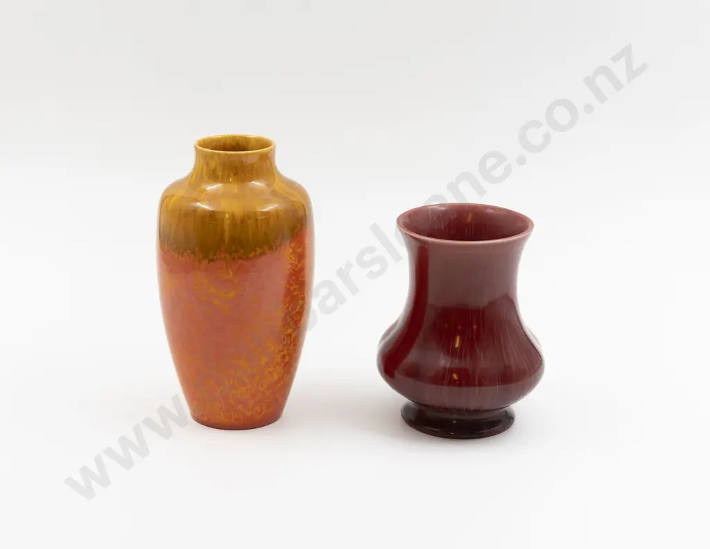 Two Royal Lancastrian Vases 18.5cm & 13cm H Image 1++