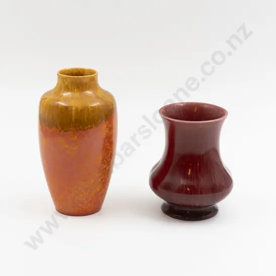 Two Royal Lancastrian Vases 18.5cm & 13cm H