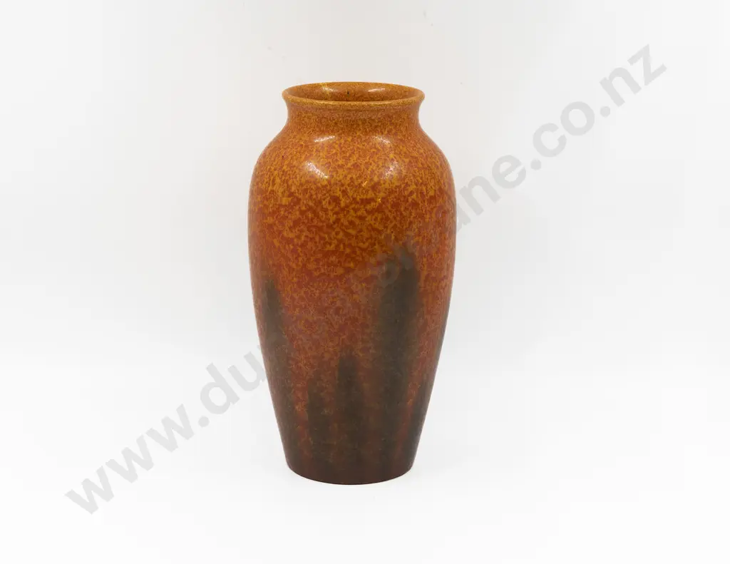Royal Lancastrian Orange Speckled Glazed Mantel Vase 31cm H Image 1++