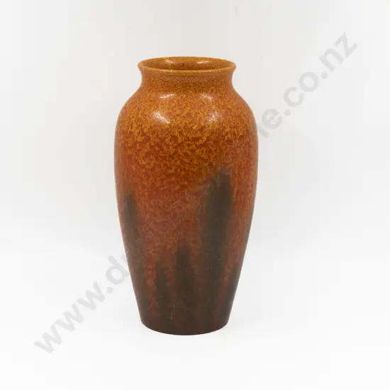 Royal Lancastrian Orange Speckled Glazed Mantel Vase 31cm H