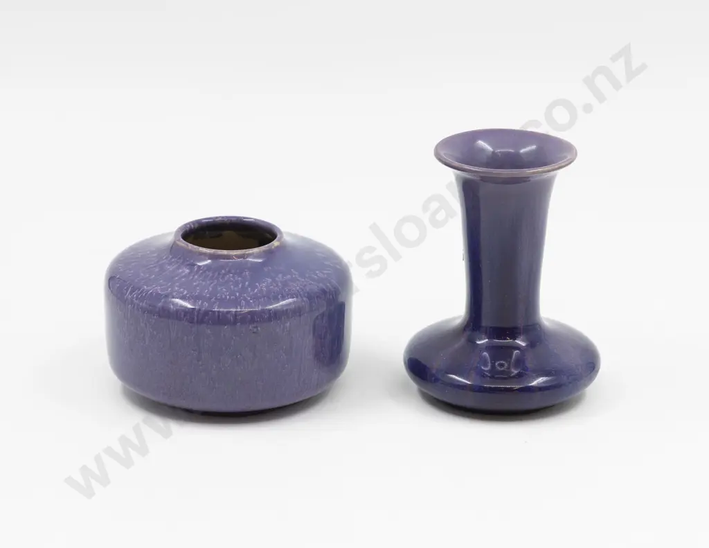 Two Ashby Guild Dribbled Glaze Posy Pots 11.5cm & 7cm H Image 1++