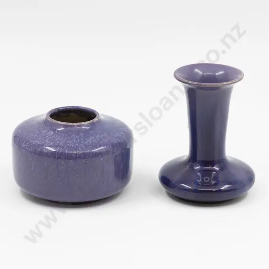 Two Ashby Guild Dribbled Glaze Posy Pots 11.5cm & 7cm H