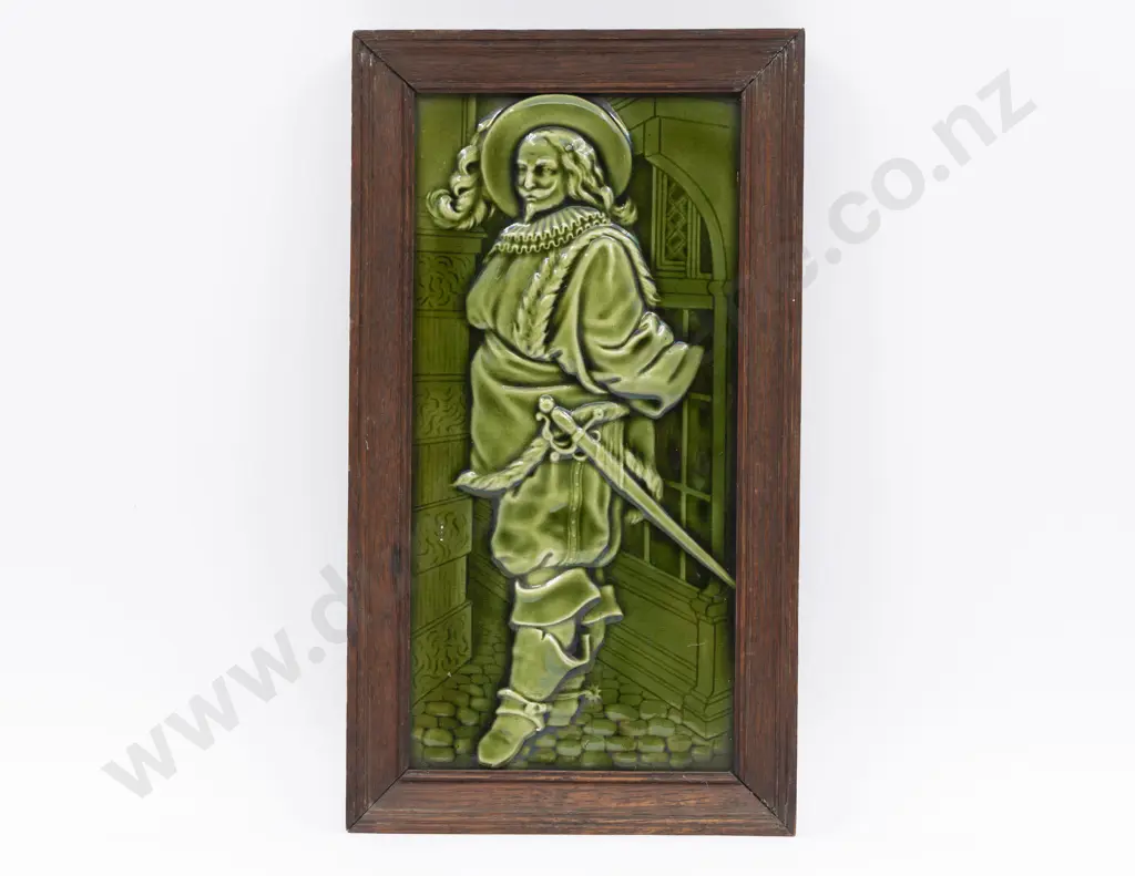 Minton Shallow Relief Tile of A Cavalier Image 1++