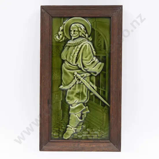 Minton Shallow Relief Tile of A Cavalier