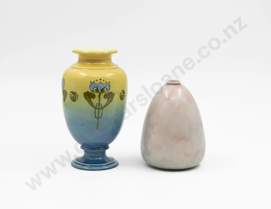 Minton Hollins & Ault Floris Vases 14cm & 19cm H Image 1++