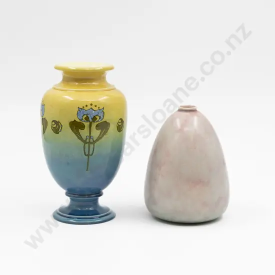 Minton Hollins & Ault Floris Vases 14cm & 19cm H