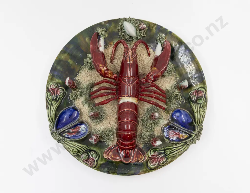 Unmarked Palissy Style Trompe l'oeil Dish 32cm Diameter Image 1++