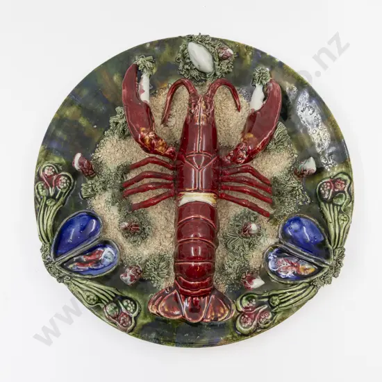Unmarked Palissy Style Trompe l'oeil Dish 32cm Diameter