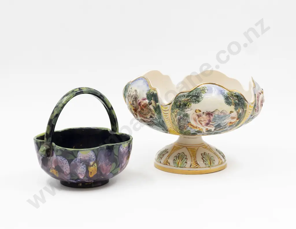 Italian Capodimonte Table Bowl & Other Posy Basket Image 1++