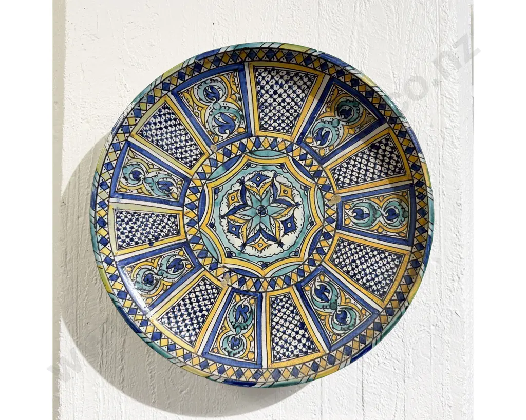 Antique Moroccan Large Charger 46.5cm Diameter - Some Faults Image 1++